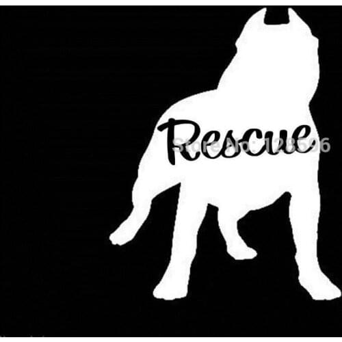 Funny sticker PIT BULL DOG RESCUE VINYL DECAL STICKER for CAR TRUCK SUV LAPTOP PIT BULL hot sell 17.5x13cm