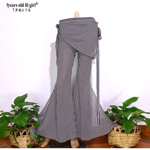Tribal Fusion Belly Dance Flare Pants With Mini Skirt Trousers Yoga For WomenCK50