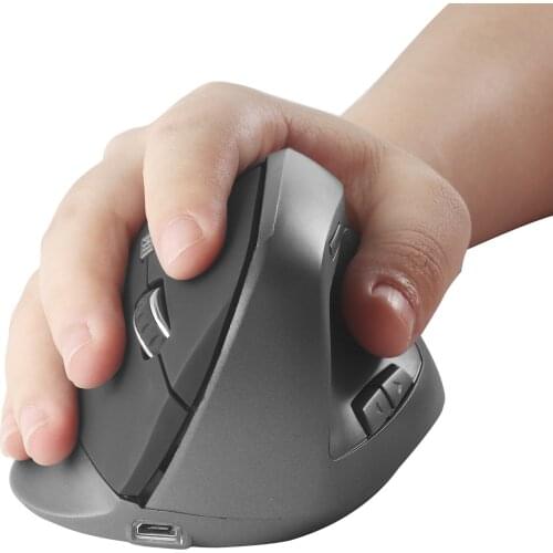 2.4Ghz Wireless Vertical Mouse Rechargeable Ergonomic Design Mause Adjustable 1600 DPI Optical Mice With Mouse Pad For PC Laptop