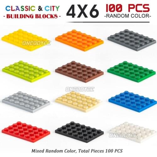 4X6 DIY Low Brick Colorful Small City Bulk Creative Bricks Model Classic Building Blocks Boy Girl Birthday Gift NEW