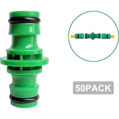 50Pcs green plastic two-way pacifier garden hose connector garden faucet quick connector fitting repair hose connector