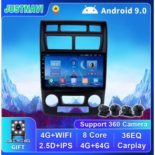 Android 9.0 For Kia Sportage 2007-2009 Car 2 Din Radio 4G WIFI Carplay DSP Camera Multimedia Video Player Navigation GPS No DVD
