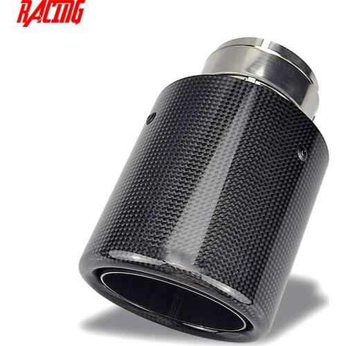 Auto Parts Glossy Carbon Exhaust Tail Pipes Universal Car Model Tip Tail End Stainless Steel Muffler Styling Tip