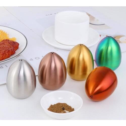 Handle Seasoning Bottle Egg-shaped Creative Easy to Control Stainless Steel Spice Jar Cans for Kitchen Cooking Supplies