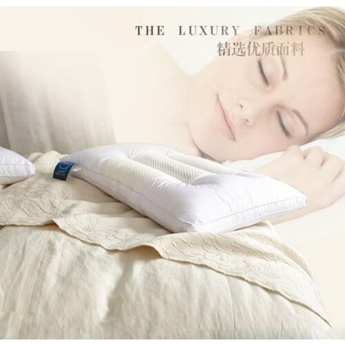 Cassia Bedding Pillows Pearl Cotton Core/ Feather Fabric Protection Cervical Health Care Pillow Single Size about 48X74CM