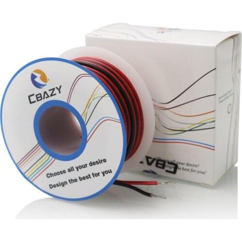 CBAZY 22AWG 2pin RED Black wire Hardwire 22ga Hook up Wire Cable Extension Cable 2 Wire 300V 10 Meter /32.8ft