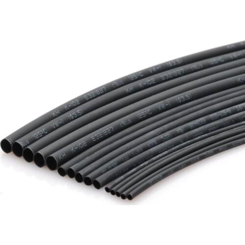 Black 1 Meter/Lot Contraction Ratio 2:1 1 to 10mm Diameter Heat Shrink Heatshrink Tubing Tube Sleeving DIY Connector Repair