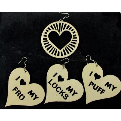 2019 I love my Afro Wood Earrings