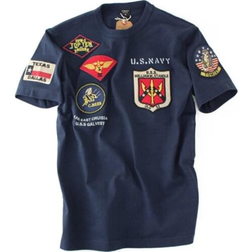 WW2 Top Gun O Neck Military Air Force Pilot Patch Female Male T-shirt WAPPEN BADGES Summer T Shirt Men 100% Cotton Streetwear