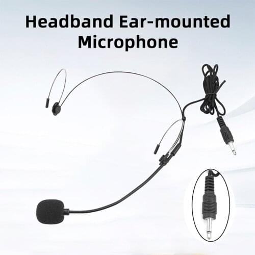 Headworn Headset Microphone for Loudspeaker Conference Tour GuideTeching Lecture Interviews Plug and Play Noise Reduction