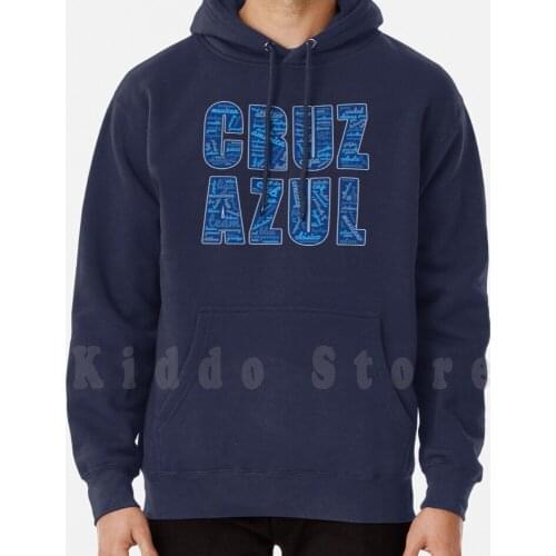 Cruz Azul Mexican Team With Word Art Hoodies Long Sleeve Cruz Azul Team Deportivo La Maquina Soccer Football Red