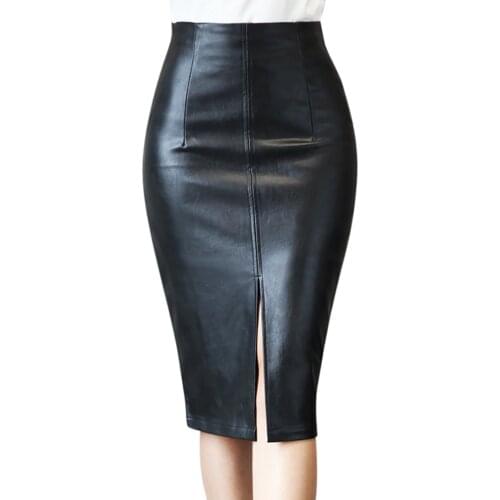 ISHOWTIENDA Leather Pencil Skirts China