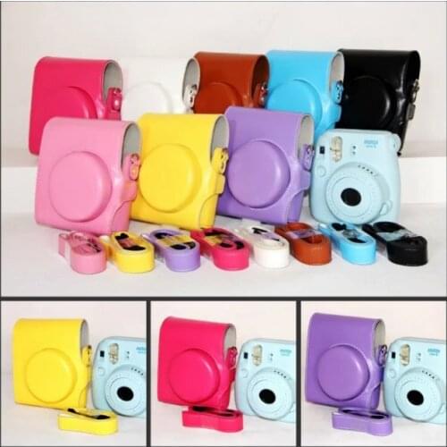 Leather Camera Shoulder Strap Bag Protect Case Cover Pouch For Fujifilm Instax Mini 8