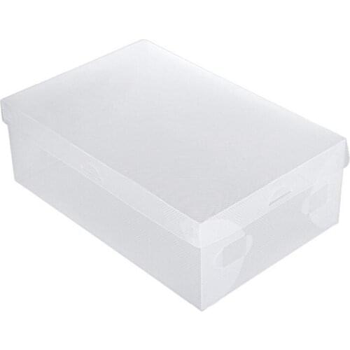 M17D 5 Pcs Translucent Storage Shoe Box Plastic Closet Storage Organizer Stackable