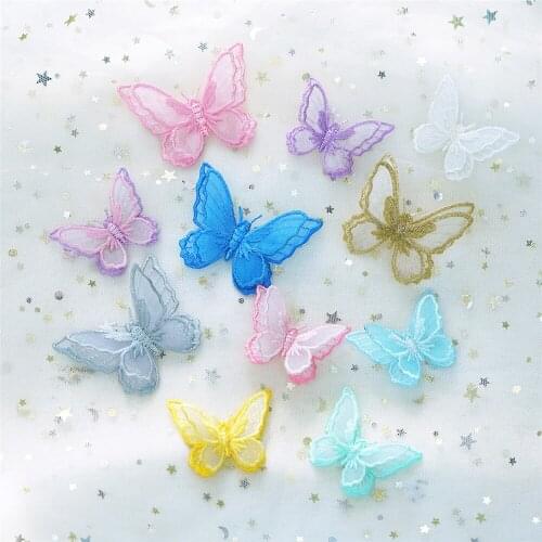 High Quality Butterfly Patch for Wedding Dress DIY Applique Summer Clothes Accessories Cute Stickers for Veils Dress Clothes