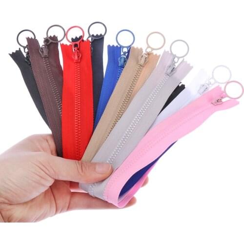 5pcs resin zipper 25cm Candy colors zippers round ring zipper for DIY Sewing Bag garment accessories zipper tooth design