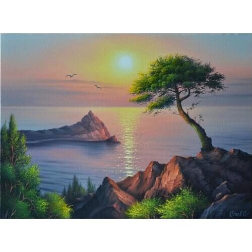 Sea Wave 5d diamond mosaic cross stitch new arrival diamond embroidery sale square round drill painting beach Home DecorZP-1096