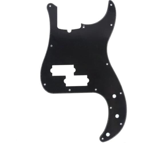 Musiclily Pro 13-Hole Modern Style P Bass Pickguard for 4 String American Precision Bass, 1Ply Black