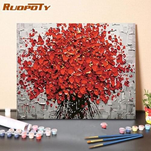 RUOPOTY Frameless Painting By Numbers Landscape Tree Coloring By Numbers Home Decors Artcraft Diy Kits On Canvas