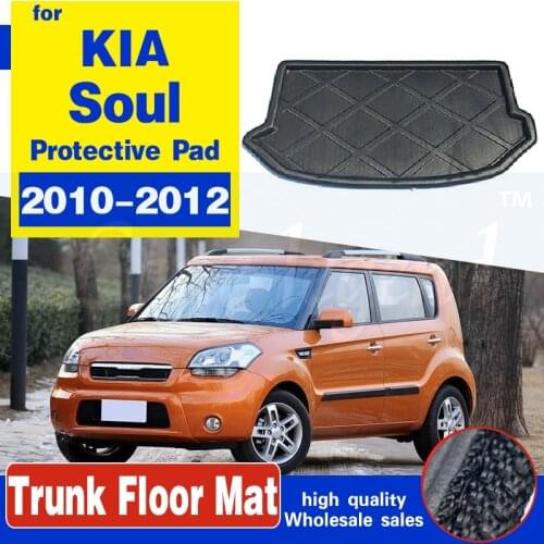 For KIA Soul 2010 2011 2012 Car Cargo Liner Boot Tray Rear Trunk Cover Matt Mat Floor Carpet Kick Pad Mud Non-slip Anti Dust