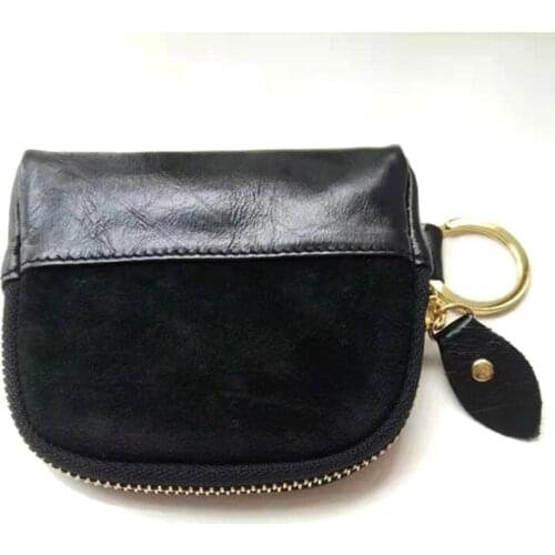 2021 New Matte Leather Stitching Coin Purse Ladies Short Leather Zipper Coin Purse Mini Wallet Wallet Small Objects