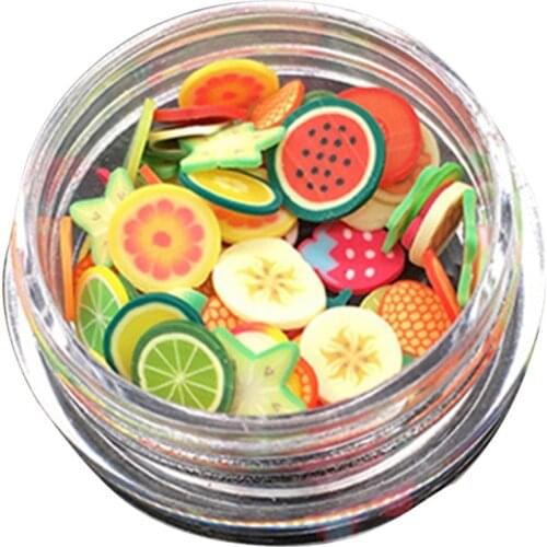 Polymer Clay 3D Nail Art Fruit Slice Flower Petal Love Heart DIY Decoration