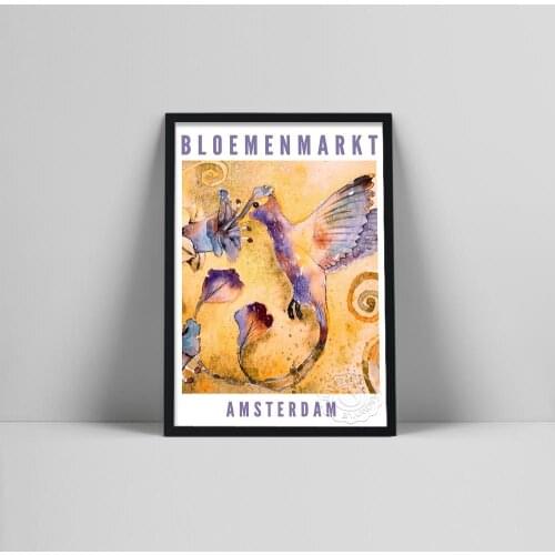 Poster Floral Print, Amsterdam Exhibition poster, Illustration, Flower Market poster, HD Quality Print, Wall art, Modern Print