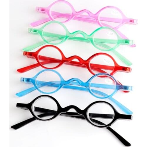 Transparent Red Pink Blue Green Black Classical Retro Round Frame Reading Glasses Women\Men +1.5 +2.0 +2.5 +3.0 +3.5