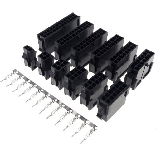 2pcs Micro-Fit 3.0 mm connector dual rows Receptacle Housing 2x1 2x2 2x3 2x4 Pin 2 4 6 8 10 12 14 16 18 20 22 24 P Terminal Male