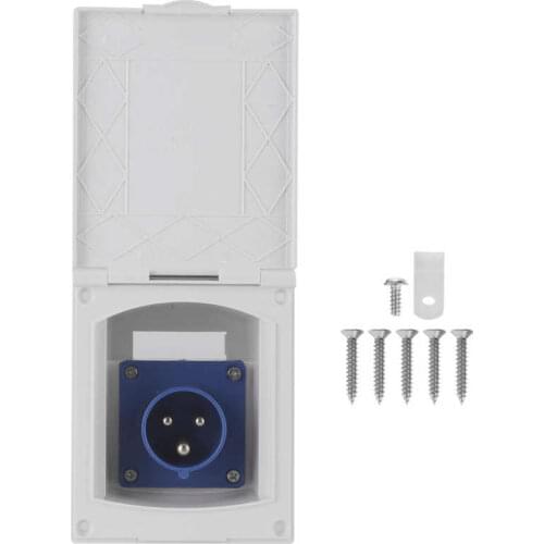 3Pin 16A 220V-240V RV Motorhome Trailer Caravan Waterproof Power Outlet External Flush Female Socket Plug RV Accessory