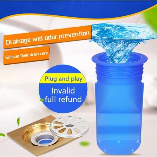 Silicone Kitchen Strainer Bathroom Pipe Sewer Drainer Anti-odor Pest Control Floor Drain Accessories Round Stainless Steel Cover