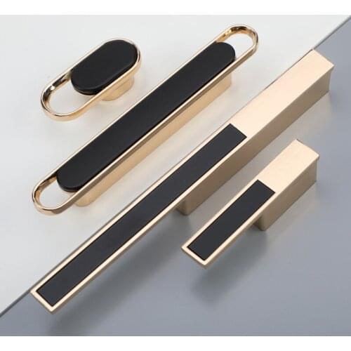 Modern Gold Chrome Kitchen Handle Cabinet Knobs and Handles Fashion Drawer Knobs Pulls Furniture Handle Door Hardware