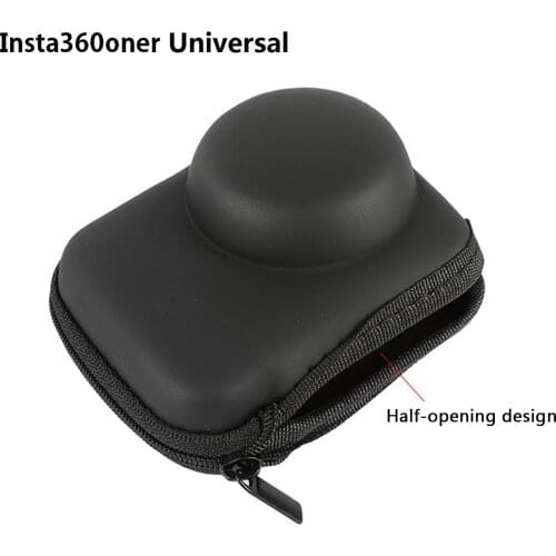 SUNNYLIFE Universal Portable PU Case Storage Bag Pouch with Half-Open Zipper for Insta360 One R 4K Panoramic Lens Leica Edition