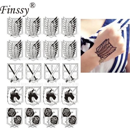 Attack on Titan Tattoos for Boys Girls Shingeki No Kyojin Sticker for Men Women