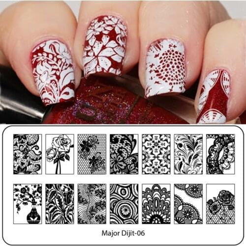 Flowers Series Nail Stamping Plate 3D Beautiful Lace DIY Rectangle Template Printing Stencil Tool For Nails
