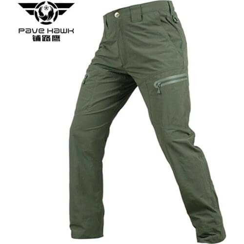 Outdoor Military Tactical Quick-drying Pants Unisex Camping Climbing Trekking Fishing Waterproof Pressure Glue Zipper Trousers