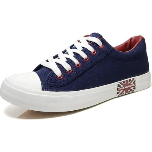 All-match Breathable Low-Top Men Casual Canvas Shoes Solid Color Men Vulcanized Shoes Student Lace-up Trend Casual Men Sneakers