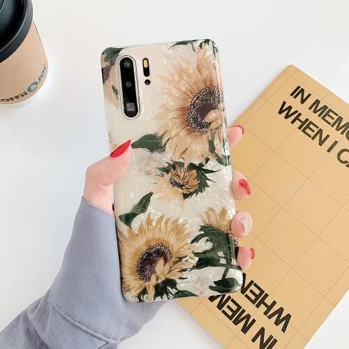 LOVECOM Vintage Sunflower Phone Case For Huawei P40 Pro P30 P20 Pro Lite Mate 30 20 Pro Soft IMD Dream Shell Phone Back Cover