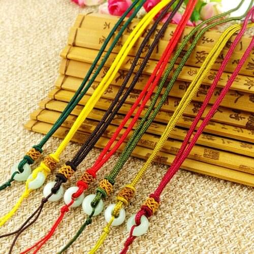 2pc Hand Knited Necklace Silk Thread Knot Cord For Pendant-chalcedony Peace Buckle