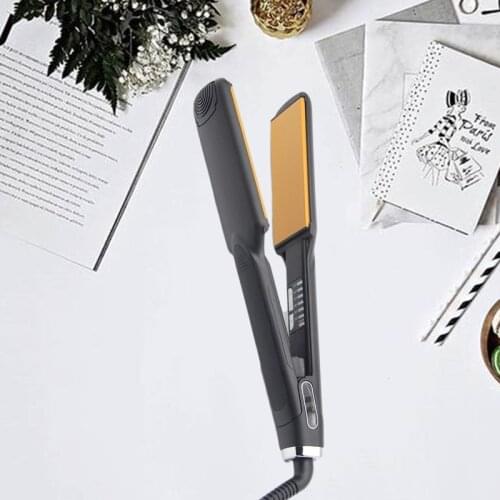 Tourmaline Ceramic Hair Straightener and Curling Iron 2 in 1 Fast Warm-Up Flat Iron 44mm Panel Professional Curling Styling Tool