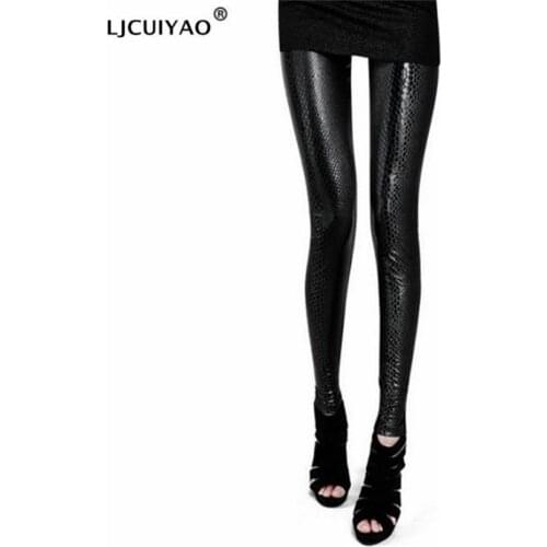 LJCUIYAO Printing Fitness Leggings Women Fashion Polyester Ankle-Length Pants Snake Skin Push Up Keep Slim Women Sexy Legging