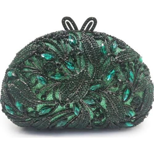 Green Rhinestone Crystal Phone Clutches Luxury Designer Women Clutch Bags Best Christmas GiftEvening Party Wedding Dinner Purses