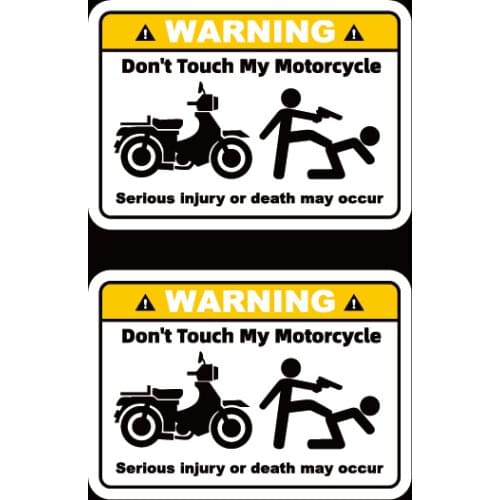 2 PCS Do Not Touch My Motorcycle Reflective and Waterproof Warning Mark Stickers Decals 8cmx5.6cm