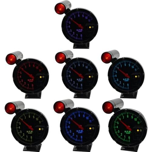 5 Inch Auto Car Tachometer RPM Gauge Warning light background 7 color backlight rpm