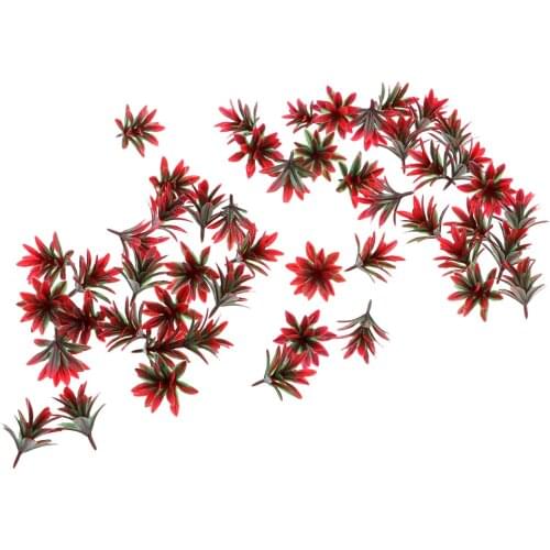 50 Pieces Green Orchid Flower Model Train Railways Trees Scenery - 1:100/1:200 - Red - 25mm