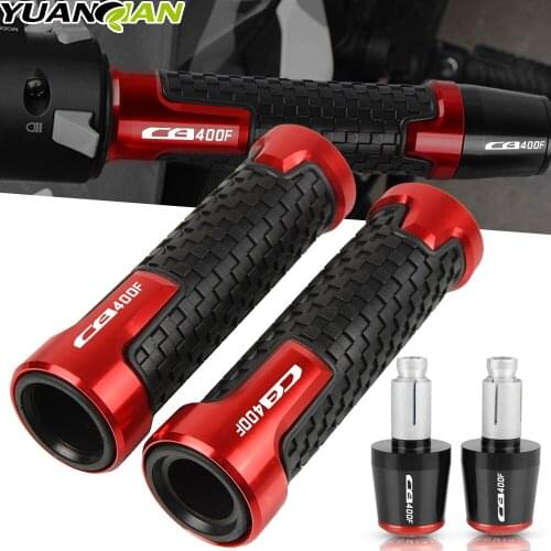For HONDA CB400F CB400 F CB 400F 1989-1998 1990 Motorcycle CNC Aluminum Handlebar Grips Ends Handle Hand Bar Ends Cap with Logo