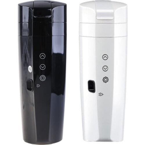 400ML Car Heating Cup Real-time Temperature 12V Heated Water Bottle Kettle Stainless Steel Travel Electric Coffee Mug with Cable