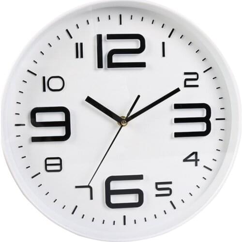 Silent Wall Clock 12 Inches Nordic Quartz Quiet No Tick Battery Powered White and Black Watch Clocks Modern Kitchen Home Decor