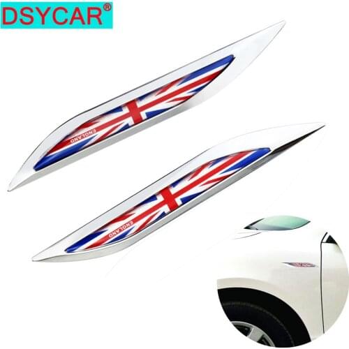 DSYCAR 1Pair Car 3D England British Flag Emblem Badge Decals Sticker for JEEP BMW Dodge Mercedes Benz Chrysler Honda