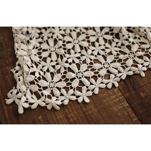 Jane Z Ann Beige Cotton lace mat blanket with hollowed petals Newborn baby photo props basket filler background cloth 85x120cm